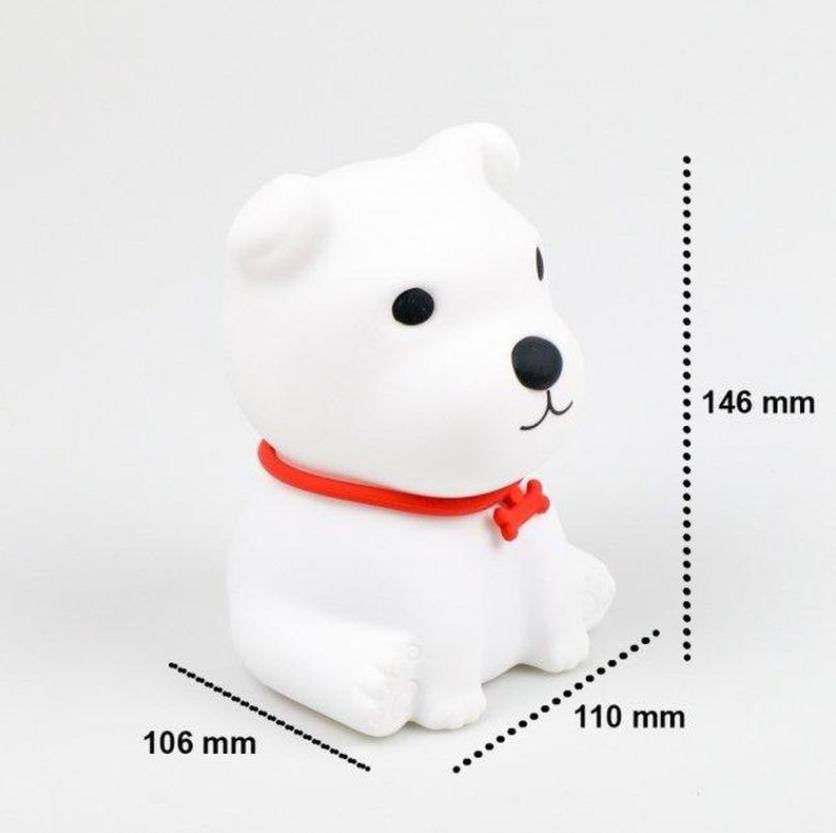 Нічник дитячий Dream Lites Puppy Ведмедик силіконовий акумуляторний 7 кольорів світіння Білий (51171) - фото 6 Нічник дитячий Dream Lites Puppy Ведмедик силіконовий акумуляторний 7 кольорів світіння Білий (51171) - фото 6