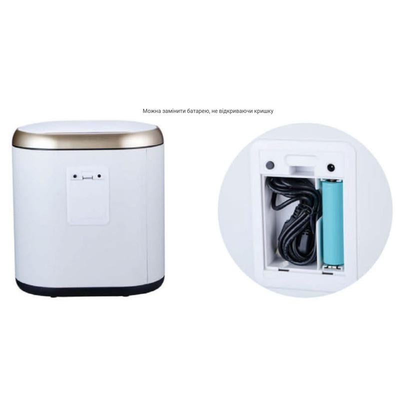 Відро для сміття сенсорне MIXXUS Topper-TC0112 MI7082 з кришкою 12 л Білий (258314) - фото 6