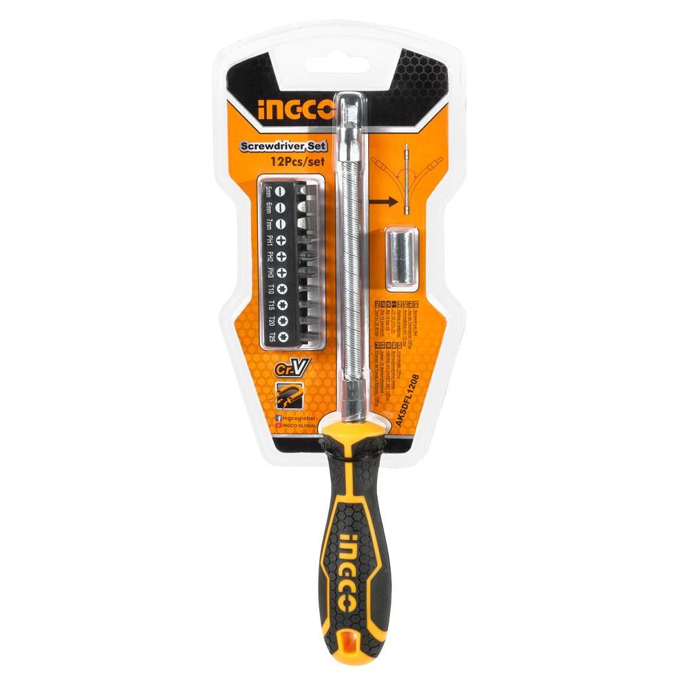 Отвертка INGCO с гибким стержнем 10 бит (AKSDFL1208) - фото 4