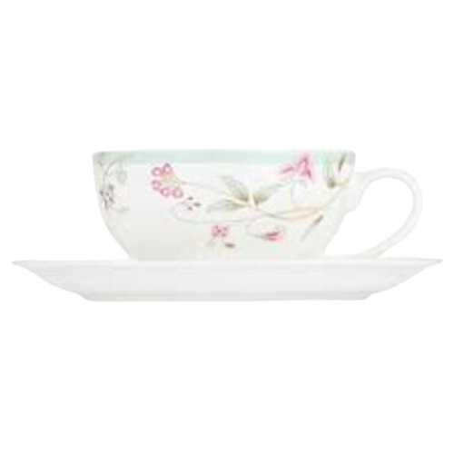 Чашка з блюдцем для чаю GIPFEL VERDE скло 250 мл 17 см (2645714)