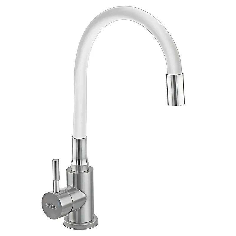 Смеситель кухонный с гибким шлангом высокий однорычажный Armata SUS-011 нержавеющая сталь Хром (b-CH6562)