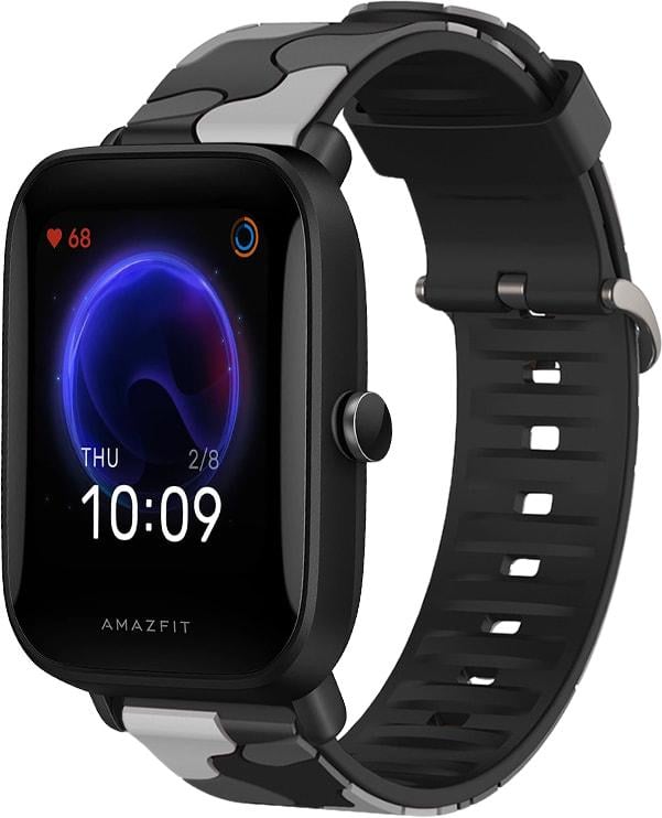 Ремешок Tactic Camouflage для Amazfit Bip U Pro Black/Grey (32918-53) - фото 1