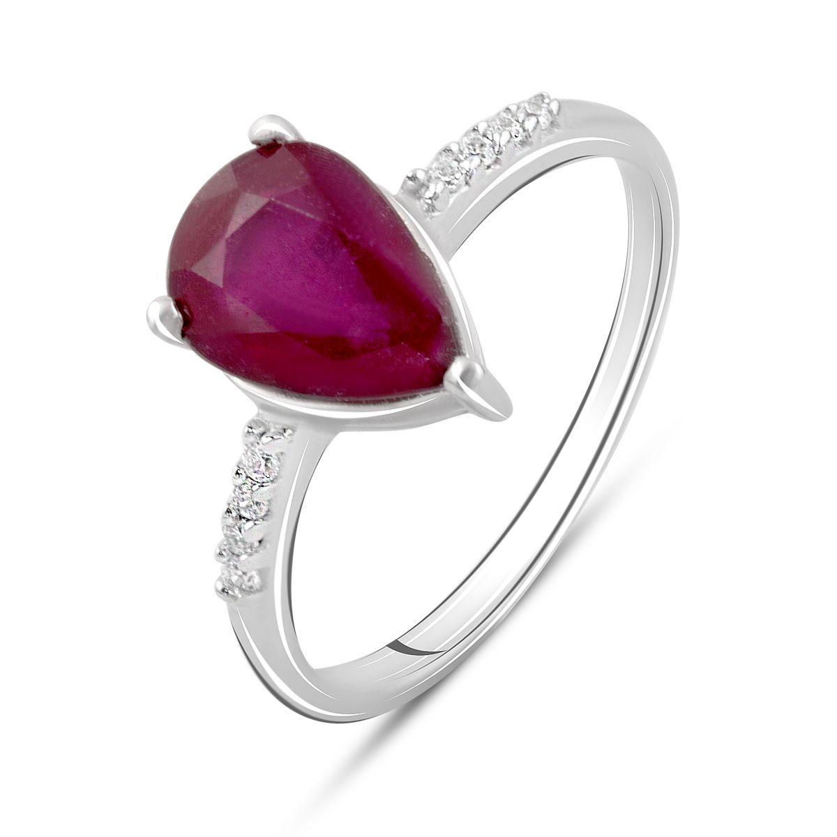 Кольцо серебряное с натуральным рубином 2,57 ct 2,31 г р. 17,5 (2096054)