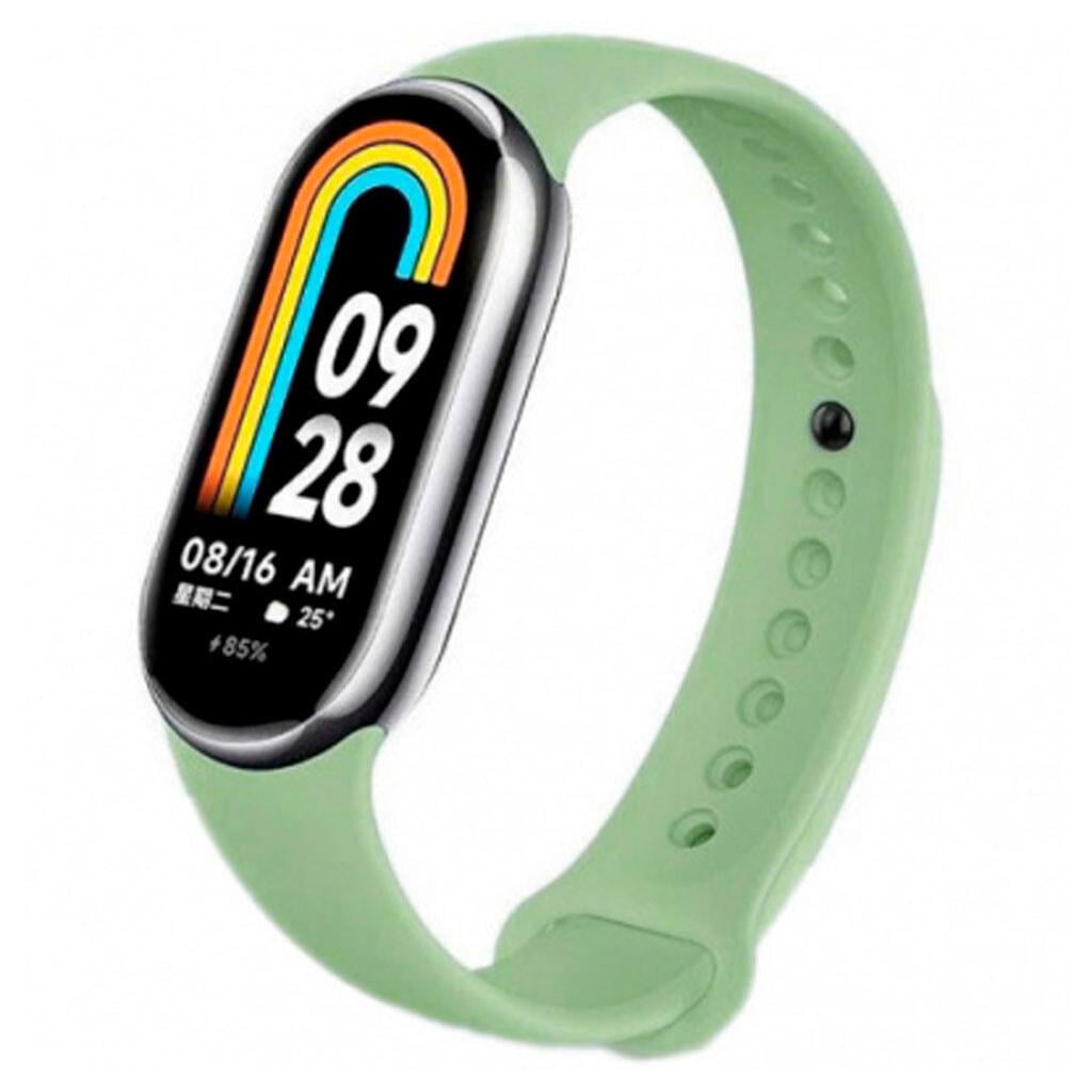 Ремешок силиконовый для фитнеса браслета Xiaomi Band 8 Зеленый