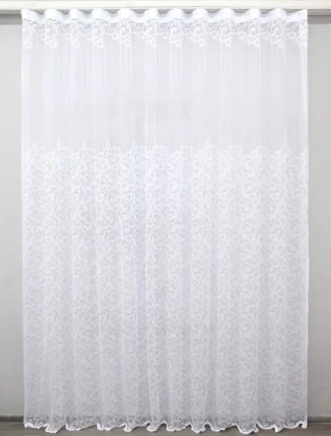 Тюль Премиум жаккард Белый (1358т)