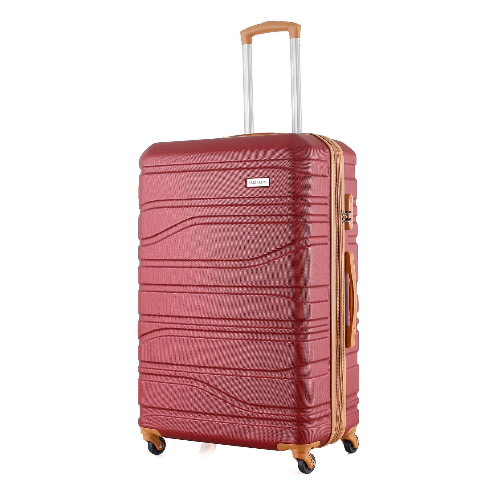 Валіза SEMI LINE 28" на 4 колесах ABS-пластик кодовий замок розширювальний клапан +20% об'єм 101/121 л Вишневий