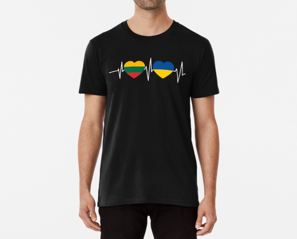 Футболка чоловіча патріотична Stedman з принтом Литва та Україна XXL Чорний (22844221)