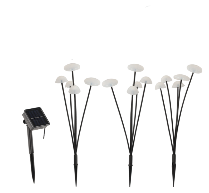 Садовая лампа GardenLine SOL6100 43 см в форме 3 грибов 15 LED теплый белый свет (1236)