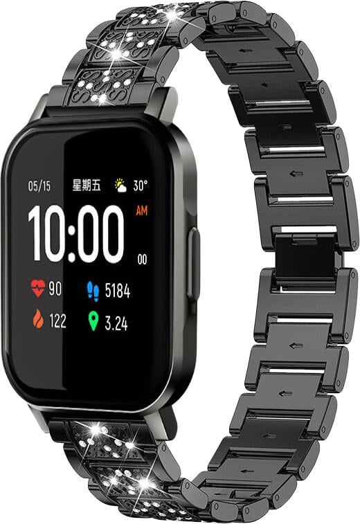 Браслет металлический Glam для Haylou Smart Watch 2 (LS02) Black (32811-2B)
