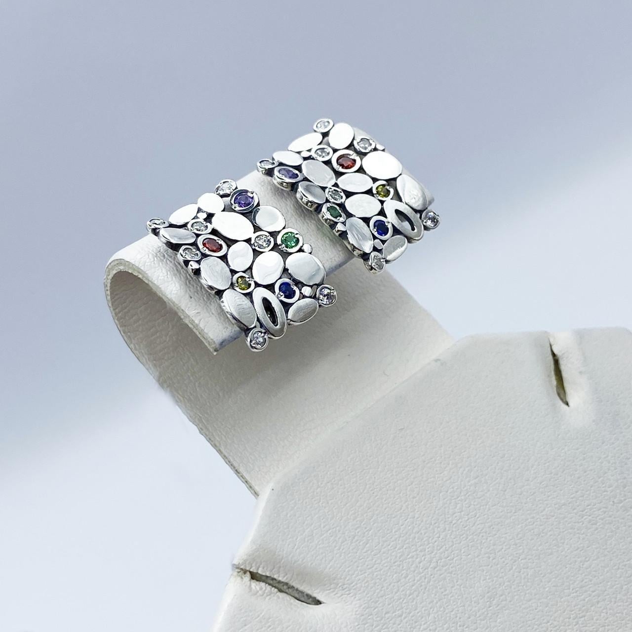 Серьги серебряные Элада с фианитом 3,93 г (2297916101)