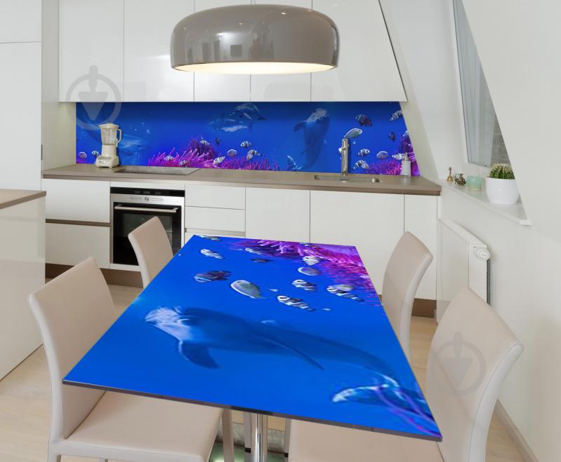 Наклейка виниловая на стол Zatarga "Подводный мир Дельфин" 650х1200 мм Наклейка виниловая на стол Zatarga "Подводный мир Дельфин" 650х1200 мм