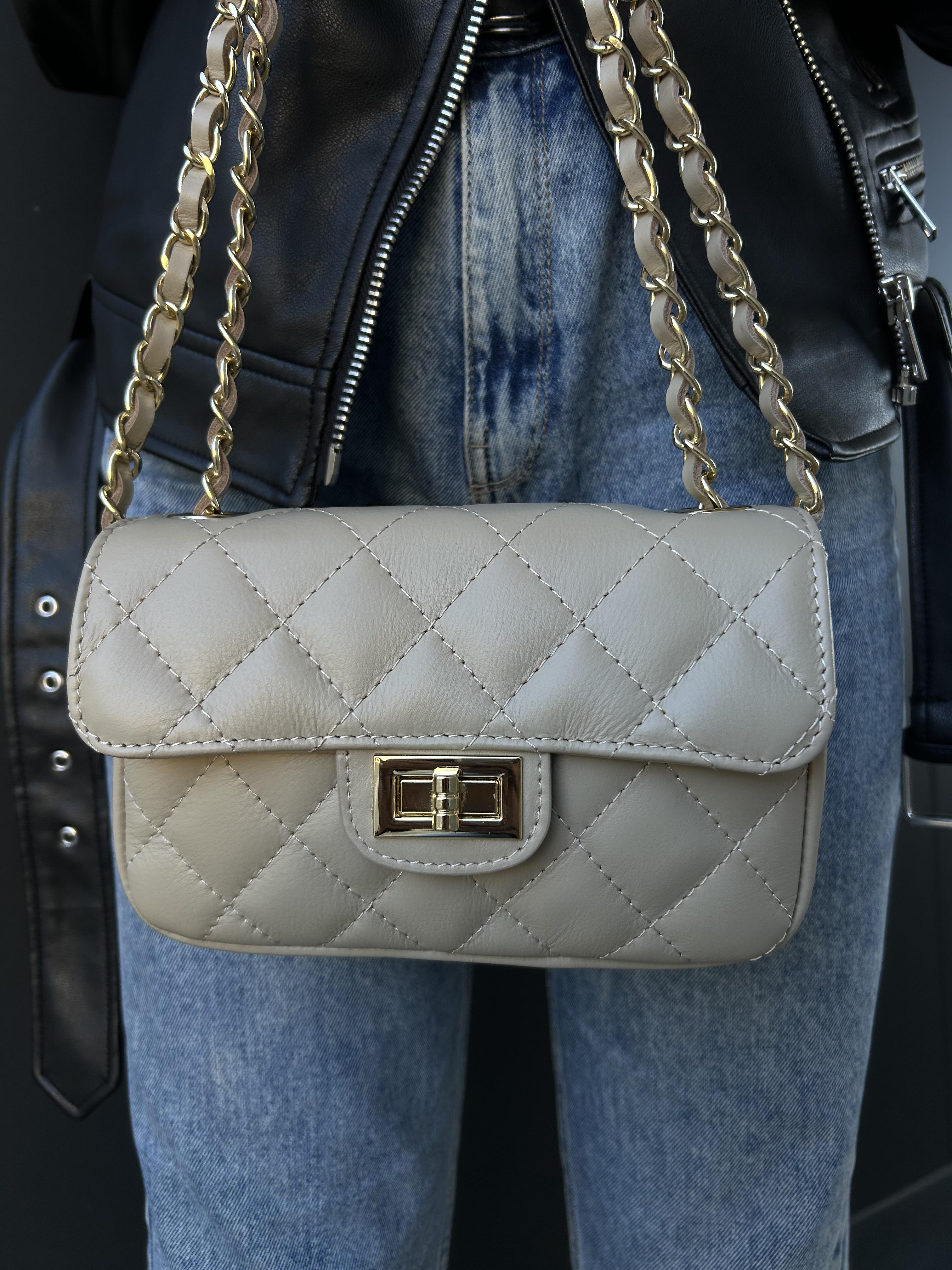 Сумка жіноча з натуральної шкіри Бежевий (IT-1023-2)