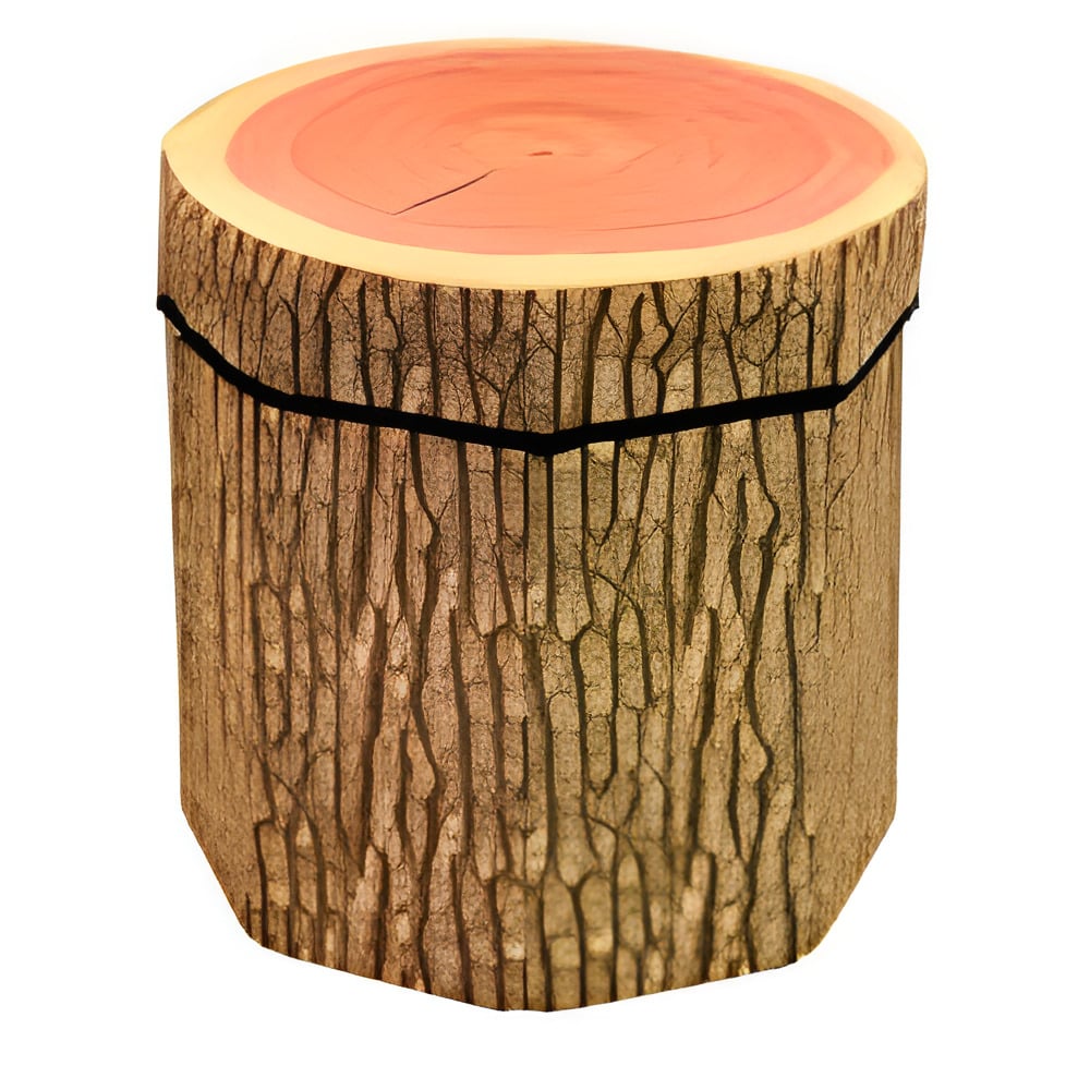 Пуф складаний Stenson Fruits 30х30х30 см Коричневий з рожевим (R33430-S)