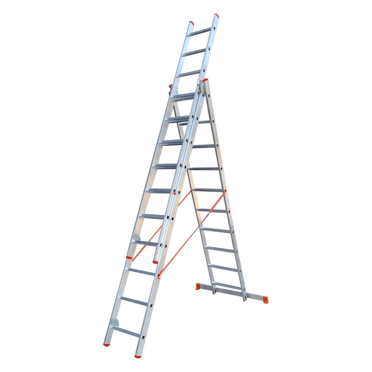 Лестница алюминиевая трехсекционная Техпром 3х10/6,56 м