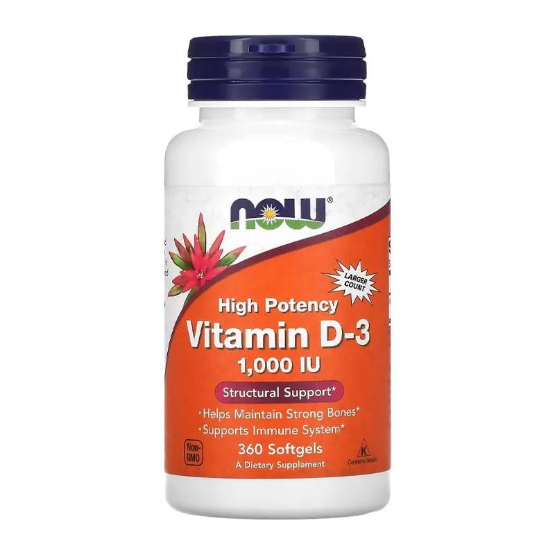 Витамин NOW Vitamin D-3 25 мкг 1000 IU (360 капс. (08440-01)