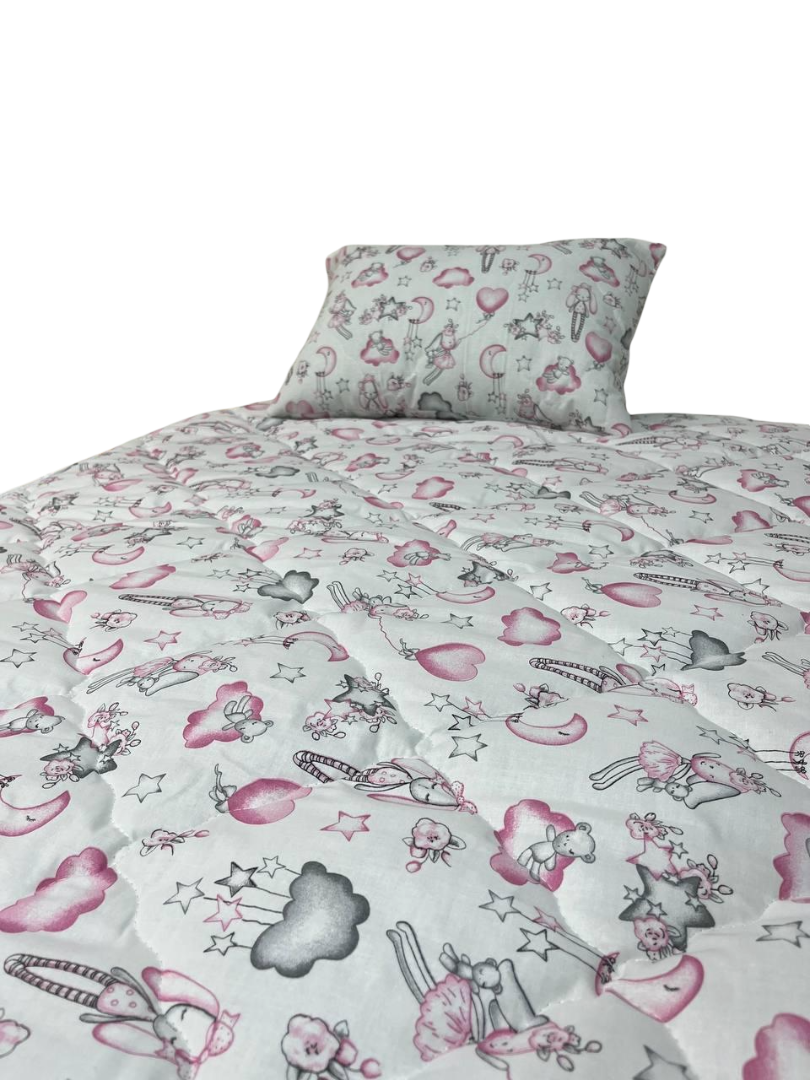 Набір ковдра та подушка 105х140/40х60 см Рожевий (Д-am-kid-nabir-001-01)