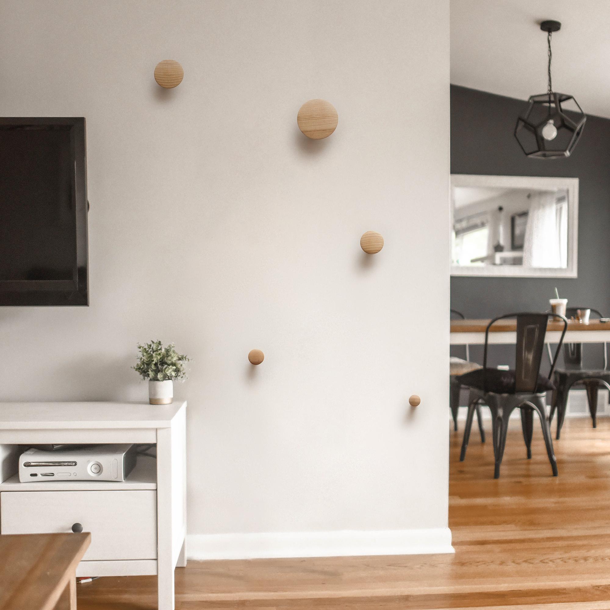 Набор деревянных мебельных крючков для одежды ø 35-120 мм 5 шт. Ясень (50463) - фото 10