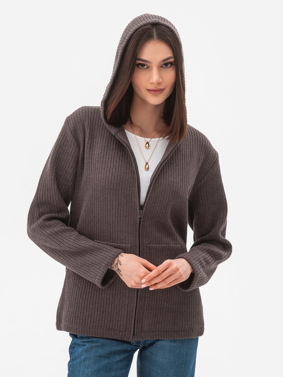 Кардиган бавовняний з капюшоном SVTR р. 48-52 Капучино (592)