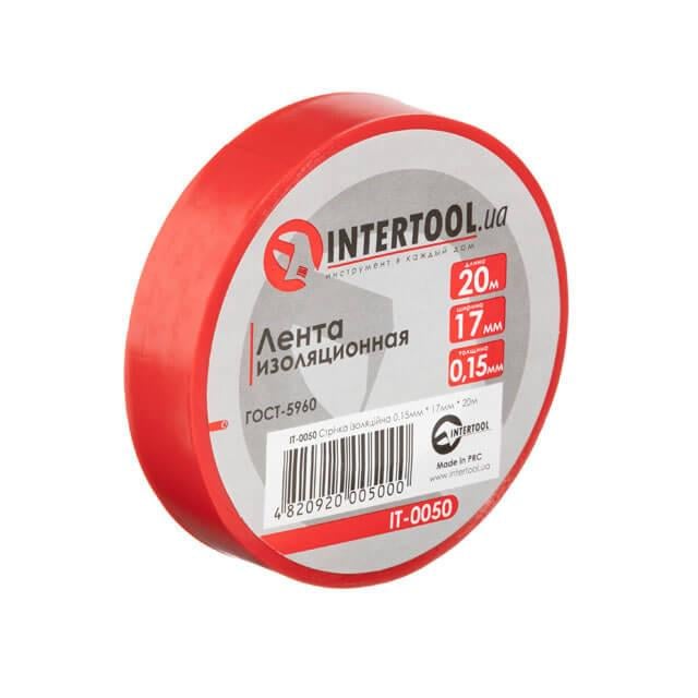 Стрічка ізоляційна Intertool 0,15x17 мм 20 м Червоний (IT-0050)