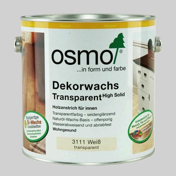 Масло цветное Osmo Dekorwachs с твердым воском для деревянных поверхностей 2,5 л Белый (3111)