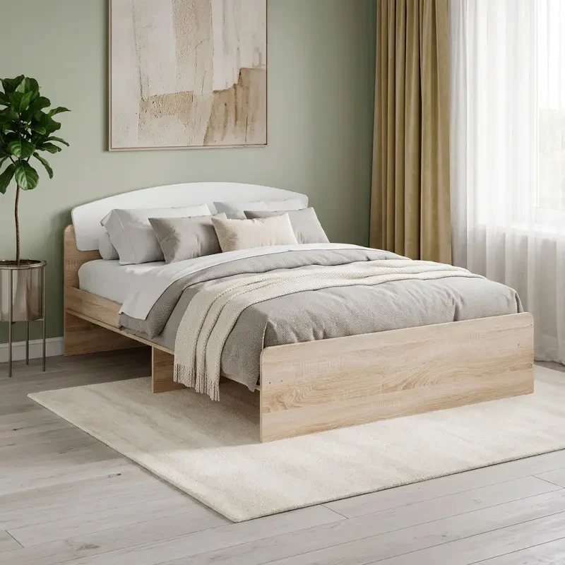 Ліжко Еверест Асторія двоспальне 160х200 см Дуб сонома/Білий (33092956)