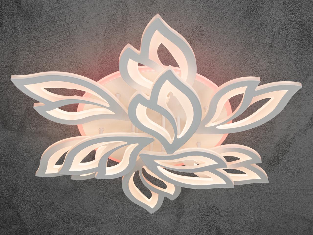 Люстра LED в гостиную с пультом 8165-6+3WH-LS 140 W на 20 м2 Белый (2437060107) - фото 9