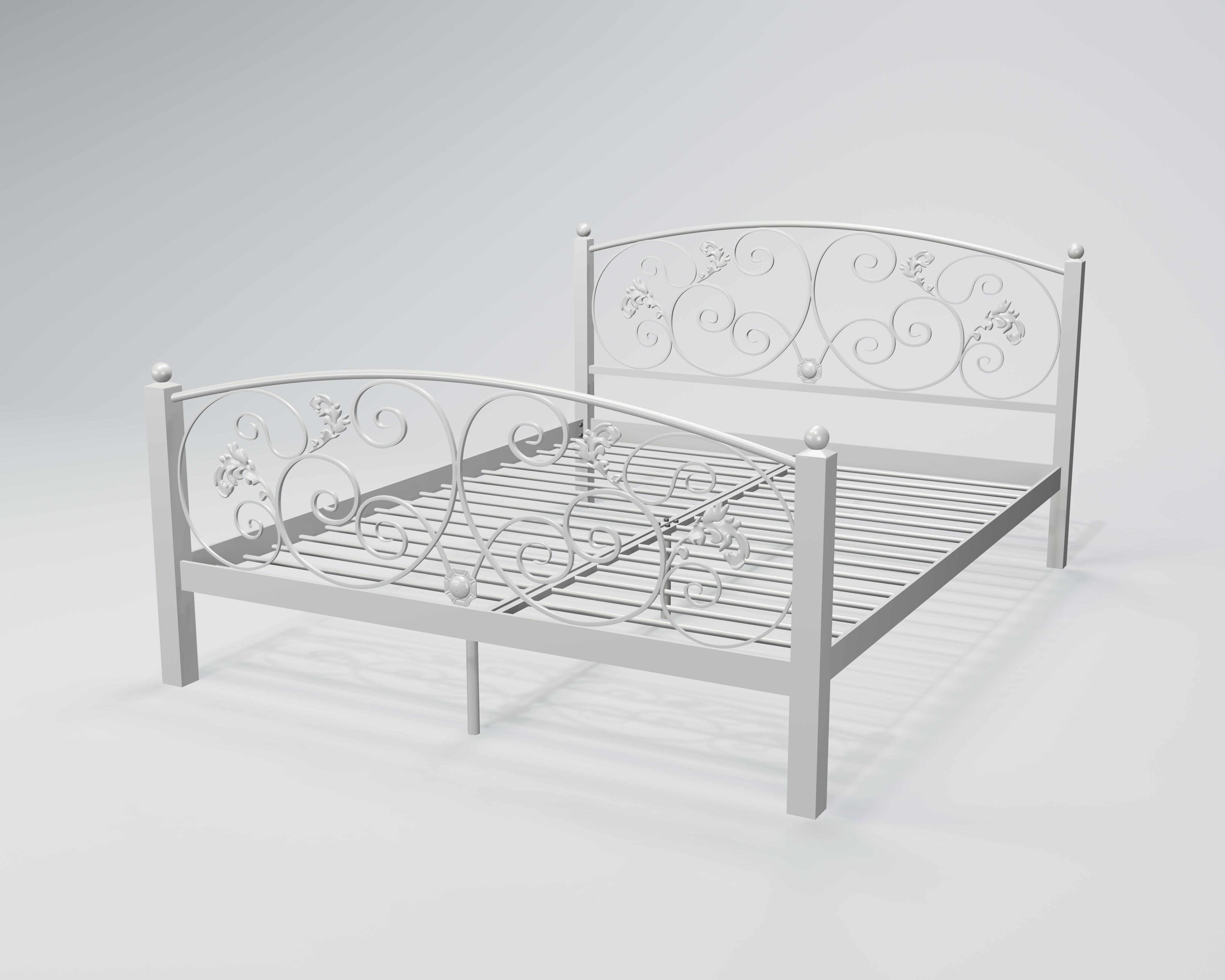 Кровать металлическая Магнолия 140x200 см Белый
