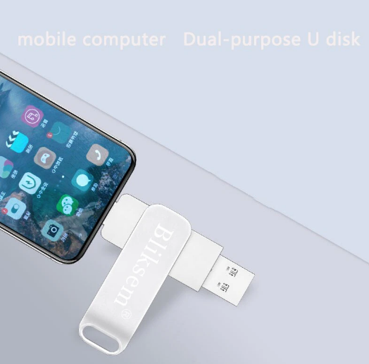 Флеш-память Bliksem OTG 64 ГБ USB 2.0 с металлической скобой USB/Type-C/USB mini (1886340003) - фото 4