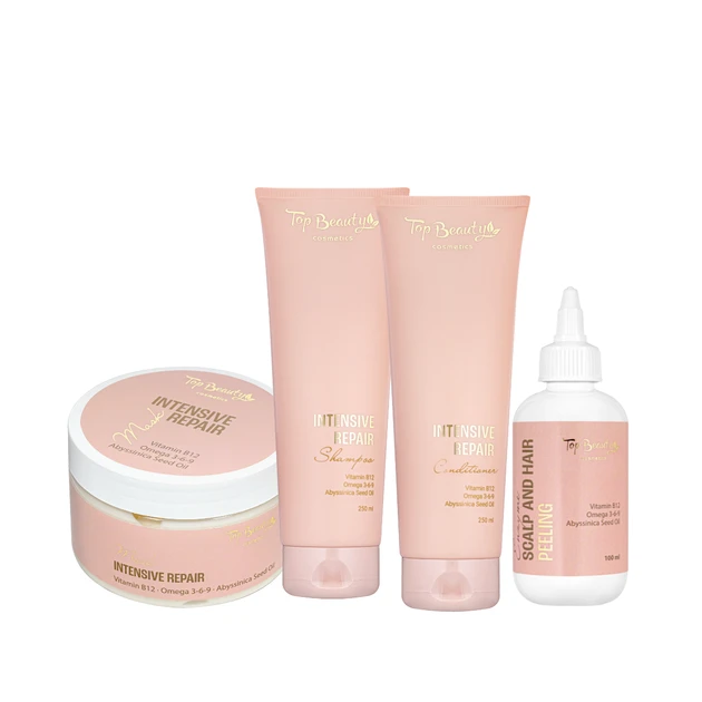 Набор по уходу за волосами INTENSIVE REPAIR Top Beauty Шампунь 250 мл/Кондиционер 250 мл/Маска 250 мл/Пилинг рисовый 100 мл (34183080)