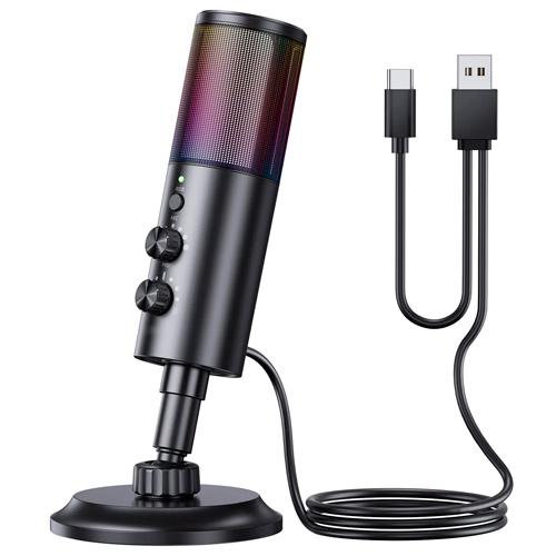 Микрофон настольный игровой RODD AK-9 RGB конденсаторный и шумоподавления Black (725480)