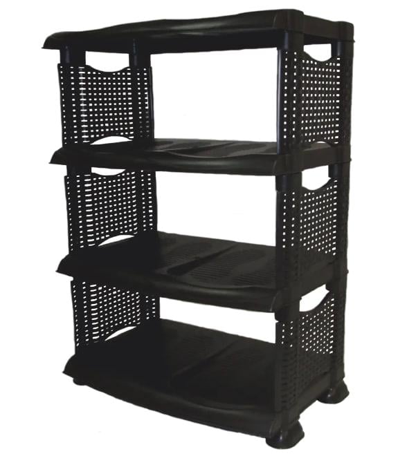 Полиця для взуття 4 ярусна ротанг 48х73х33 см Чорний (29885946) Полиця для взуття 4 ярусна ротанг 48х73х33 см Чорний (29885946)