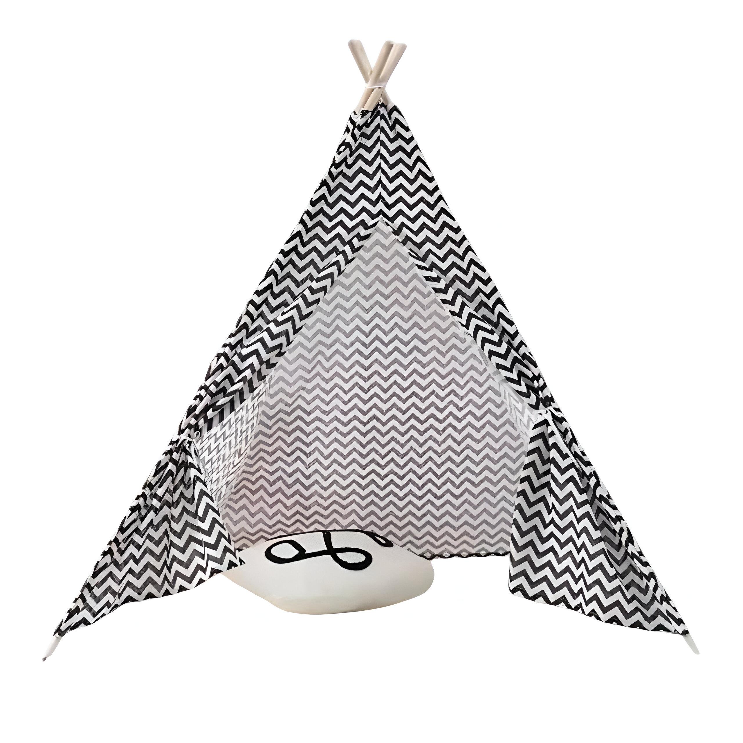 Детская игровая палатка-вигвам K 2108 115 см Черно-белый - фото 2 Детская игровая палатка-вигвам K 2108 115 см Черно-белый - фото 2