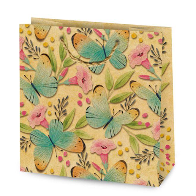 Пакет подарочный крафт Flora микс 16х7,5х16 см 10 шт. (8458) - фото 3