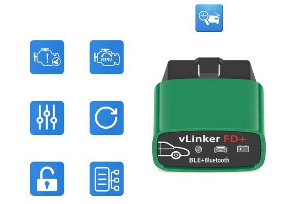 Адаптер диагностический Vgate vLinker FD+ BT 4.0 FORD для приложения FORScan - фото 3