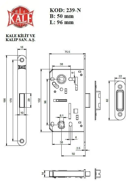 Замок 232N магнитный межкомнатный цилиндровый В с ответной планкой никель 50 мм (1-30204) - фото 2 Замок 232N магнитный межкомнатный цилиндровый В с ответной планкой никель 50 мм (1-30204) - фото 2