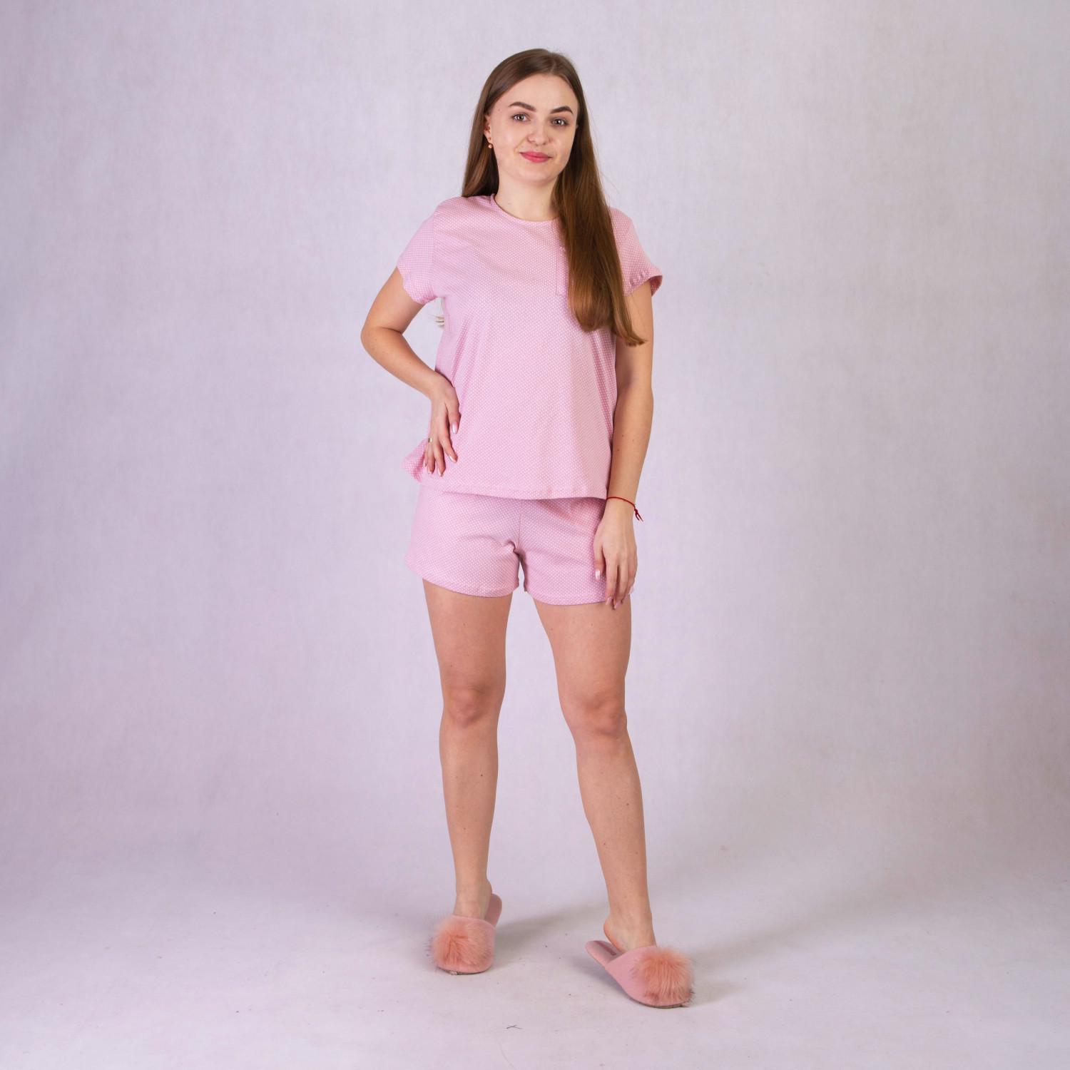 Пижама летняя женская Горох хлопковая р. 46-48