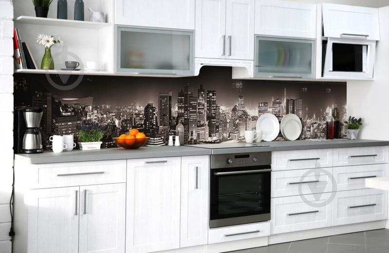 Скинали на кухню Zatarga «Город с высоты» 600х2500 мм виниловая 3Д наклейка кухонный фартук самоклеящаяся