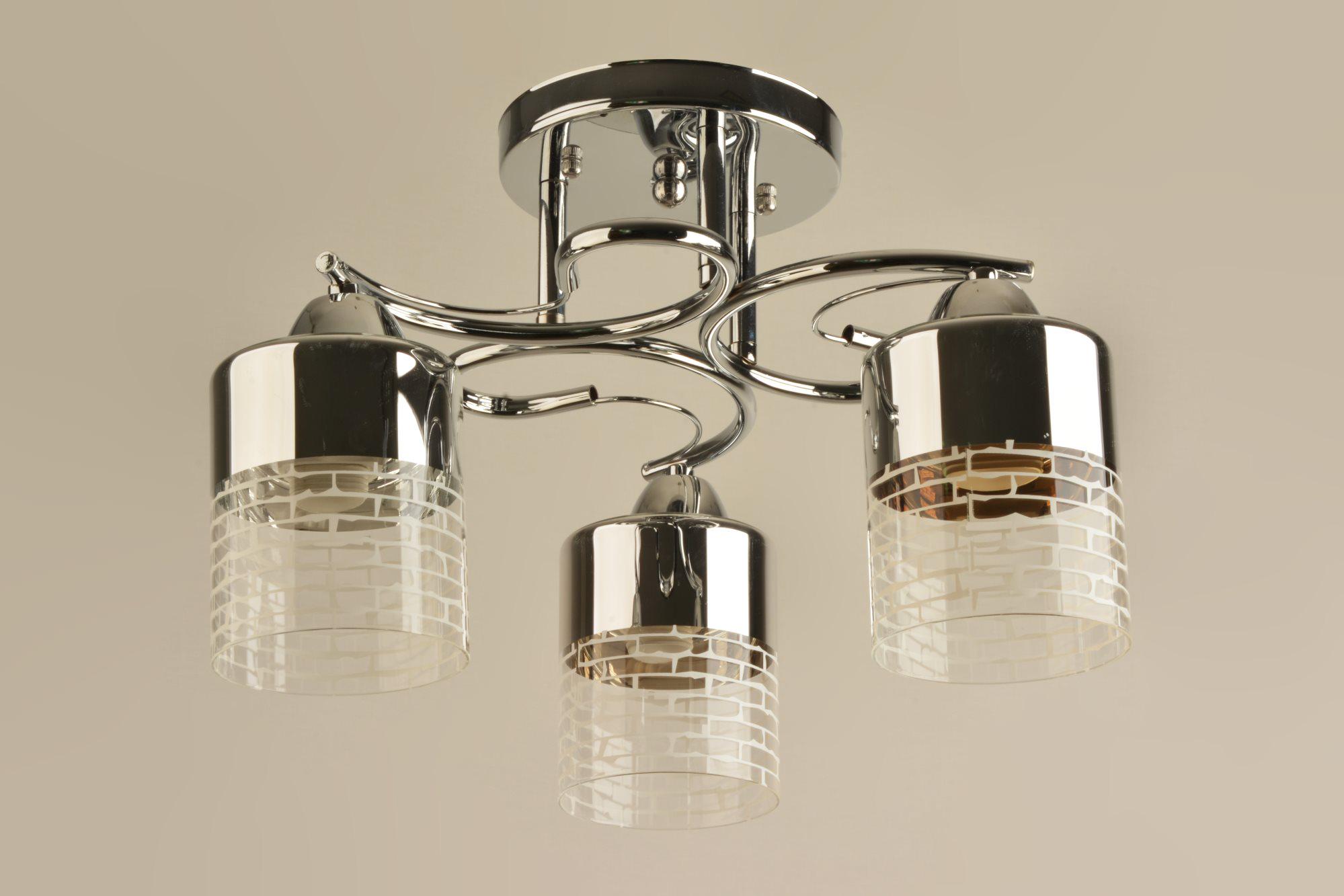 Люстра потолочная Sirius Л 8011/3A CR хромовая на 3 плафона