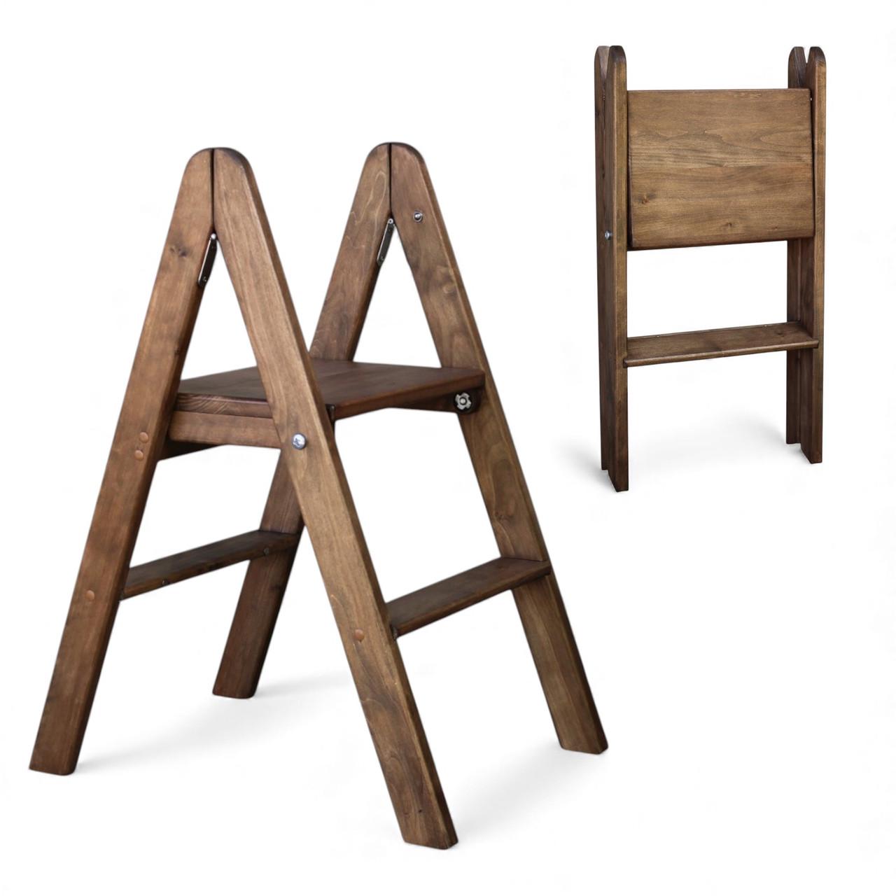 Табурет-лестница деревянный Студія Дерева Вільха бытовой двусторонний 2 ступеньки Палисандр (31002894) - фото 3 Табурет-лестница деревянный Студія Дерева Вільха бытовой двусторонний 2 ступеньки Палисандр (31002894) - фото 3