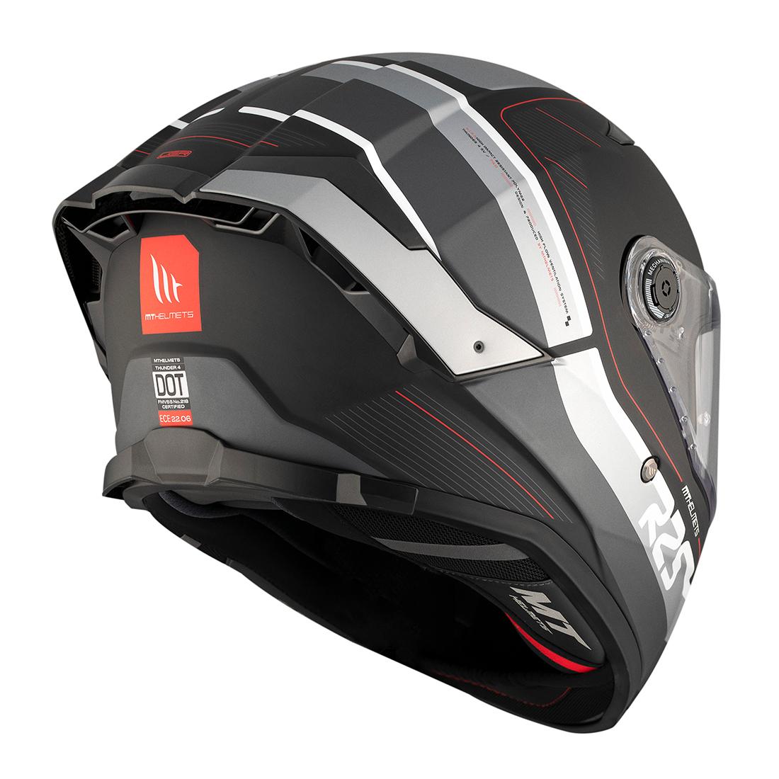 Мотошлем MT HELMETS Thunder 4 SV R25 B2 L Matt Grey (30099) - фото 6