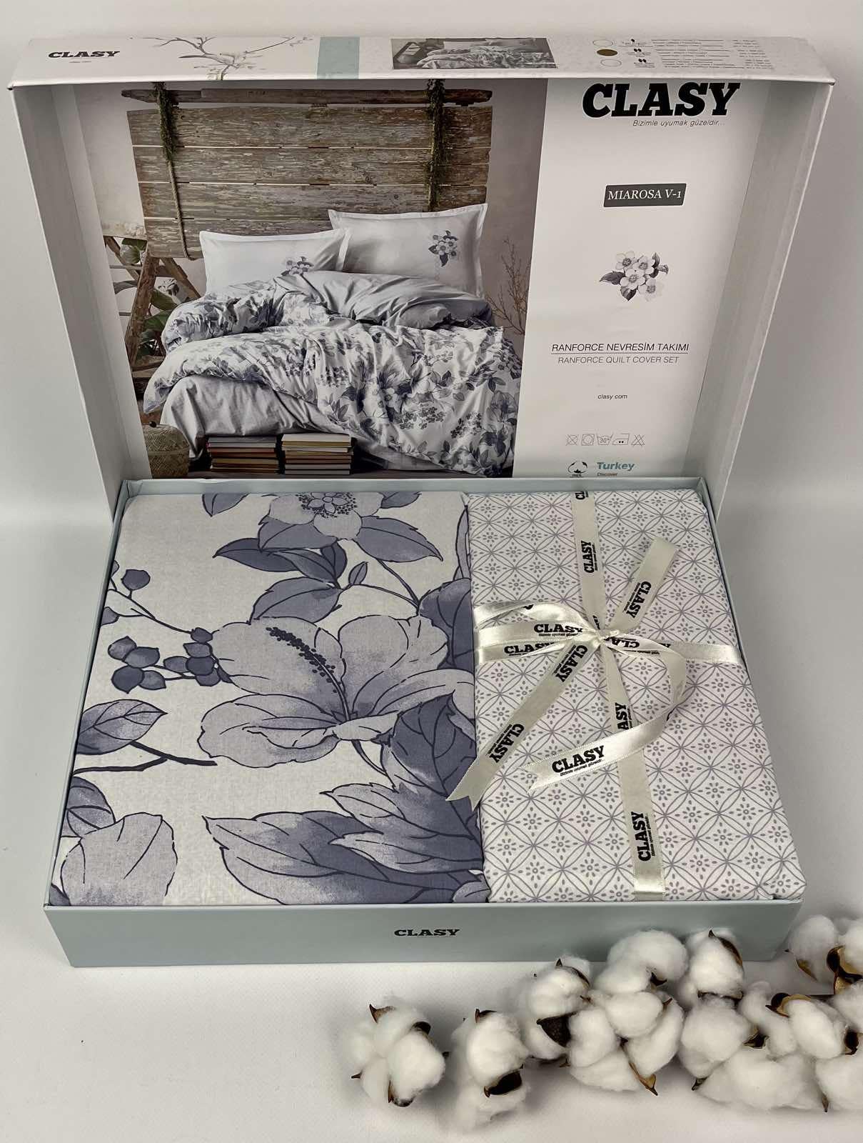 Комплект постельного белья Clasy Miarosa V1 200x220 см ранфорс Mavi (CN23437)