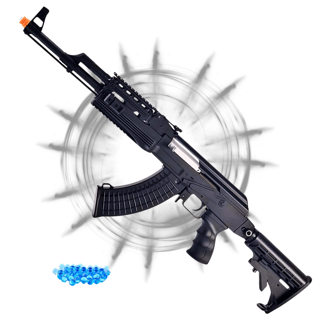 Автомат игрушечный на орбизах калашников АК-47 Edition электрический BB на аккумуляторе с надежной сборкой и планкой Пикатинни Black