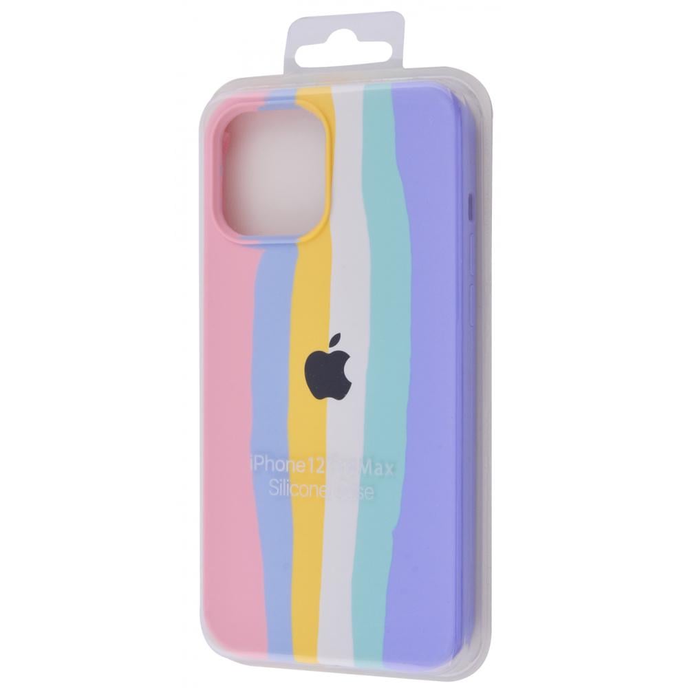 Чохол із м'якою підкладкою PRC Rainbow Silicone Case iPhone 12 Pro Max pink/purple Рожевий Фіолетовий - фото 2