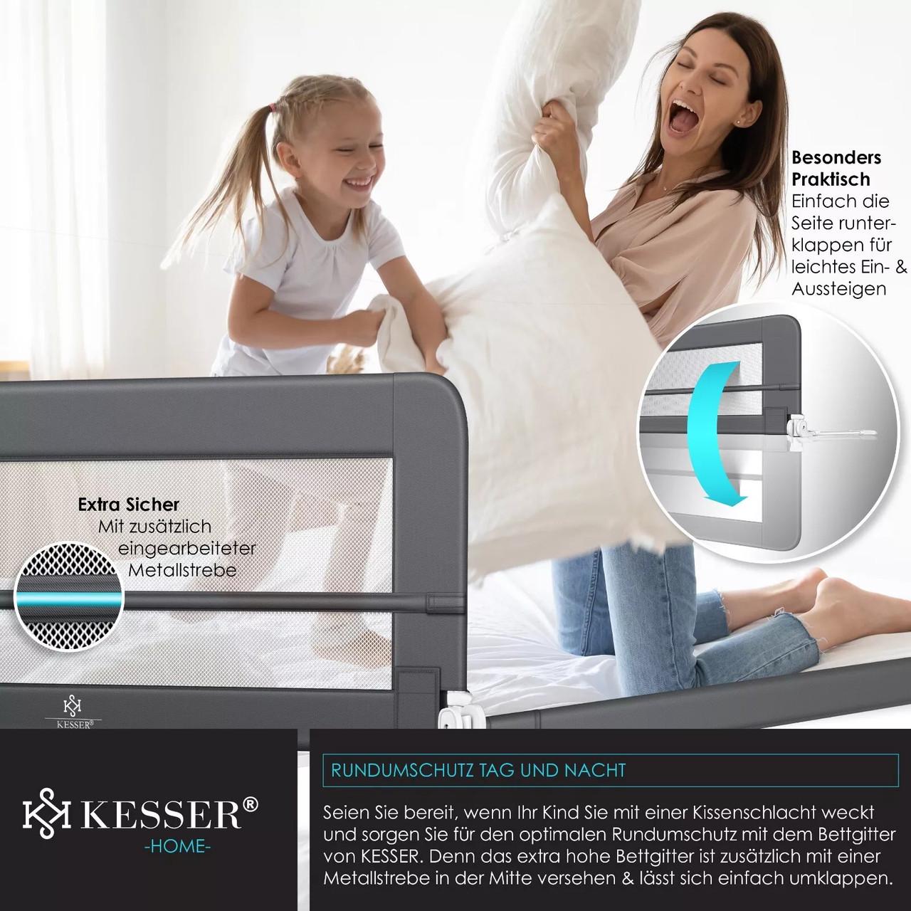 Ограждение детской кровати KESSER 200 см Темно-серый - фото 4