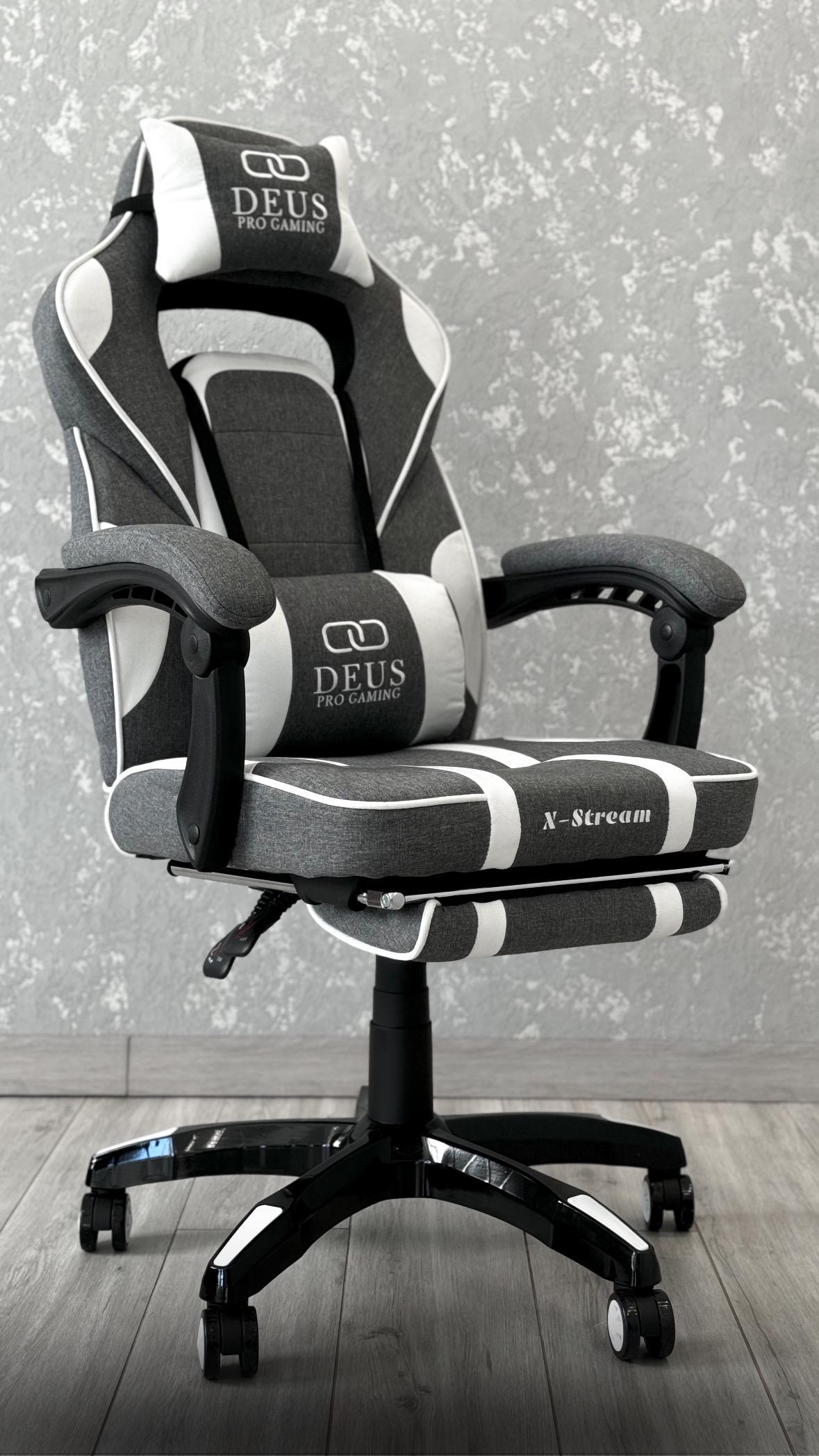 Крісло ігрове Deus T14 Сірий/Білий - фото 2