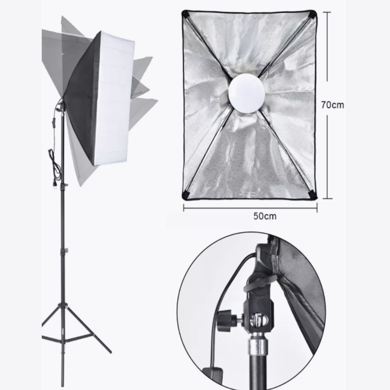 Комплект постійного світла софтбокс 50/70 зі штативами 2 шт./LED-лампа 150W з пультом 2 шт. - фото 8 Комплект постійного світла софтбокс 50/70 зі штативами 2 шт./LED-лампа 150W з пультом 2 шт. - фото 8
