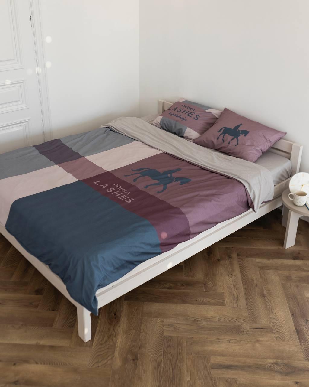 Комплект постільної Полуторний 160х215 наволочка 50х70 2шт Фіолетовий (П-al-velvet-bavovna-001)