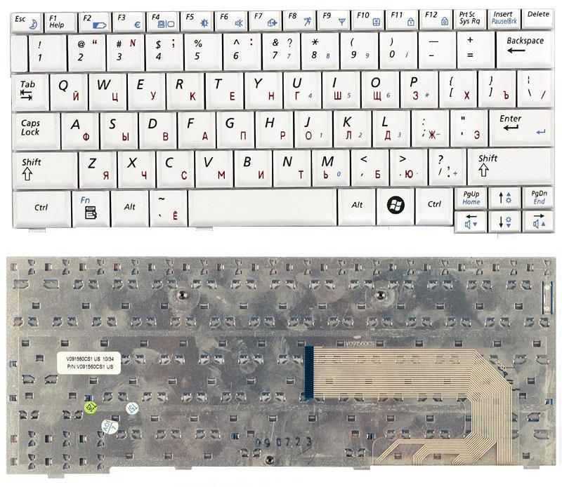 Клавиатура для ноутбука Samsung N120/N510 White