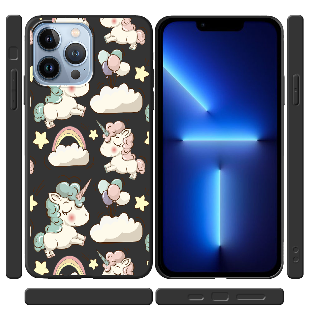 Чохол BoxFace iPhone 13 Pro Unicorns Чорний силікон (43365-cc2-43447) - фото 2