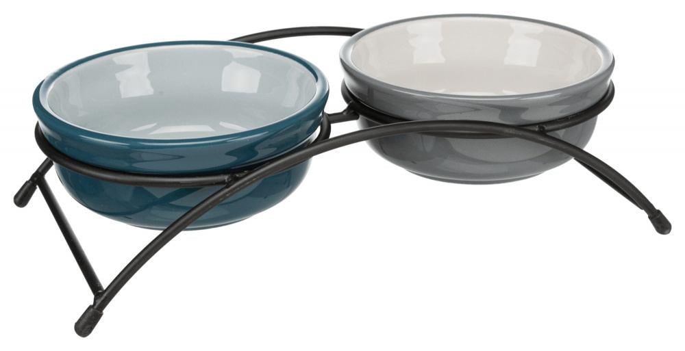 Миска для собак Trixie Eat on Feet керамическая двойная 13 см Серый (24535)